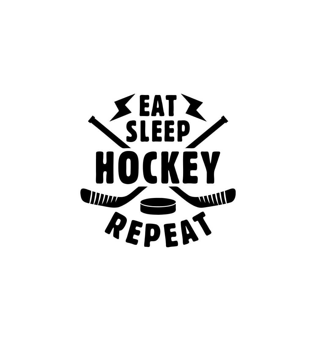 Dámské tričko bílé Eat sleep hockey repeat XS