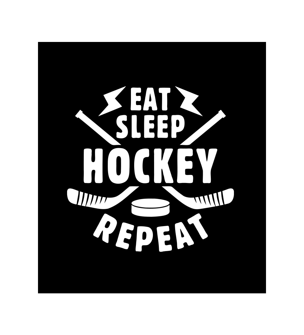 Pánské tričko černé Eat sleep hockey repeat S