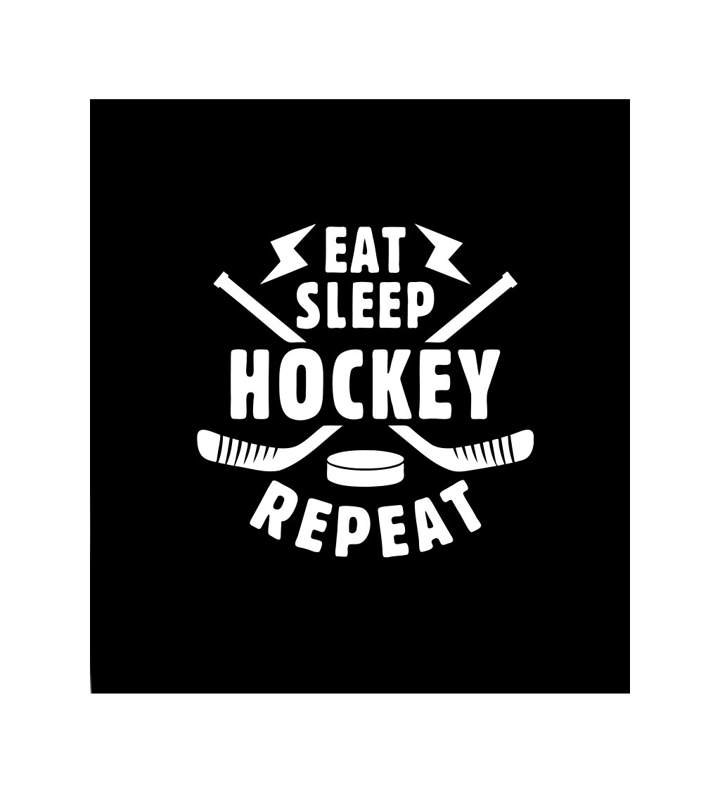 Dámské tričko černé Eat sleep hockey repeat XS