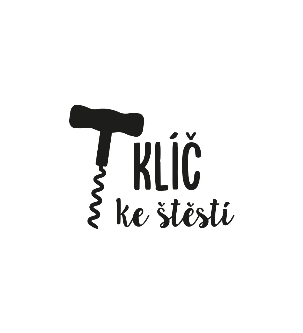 Pánské tričko bílé Klíč ke štěstí vývrtka S