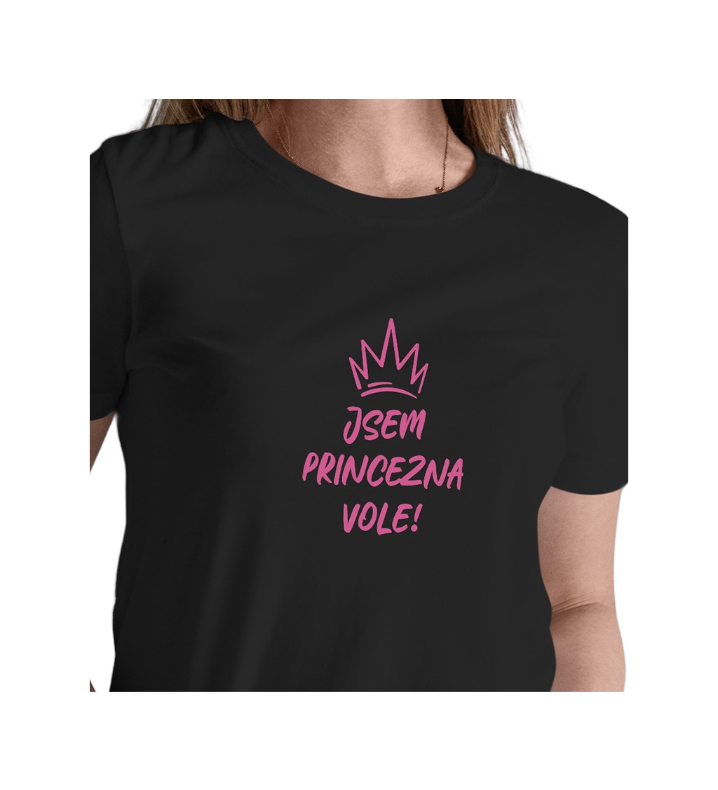 Dámské tričko černé Jsem princezna vole ! XS