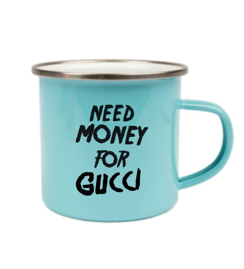 Plecháček modrý Need money for Gucci