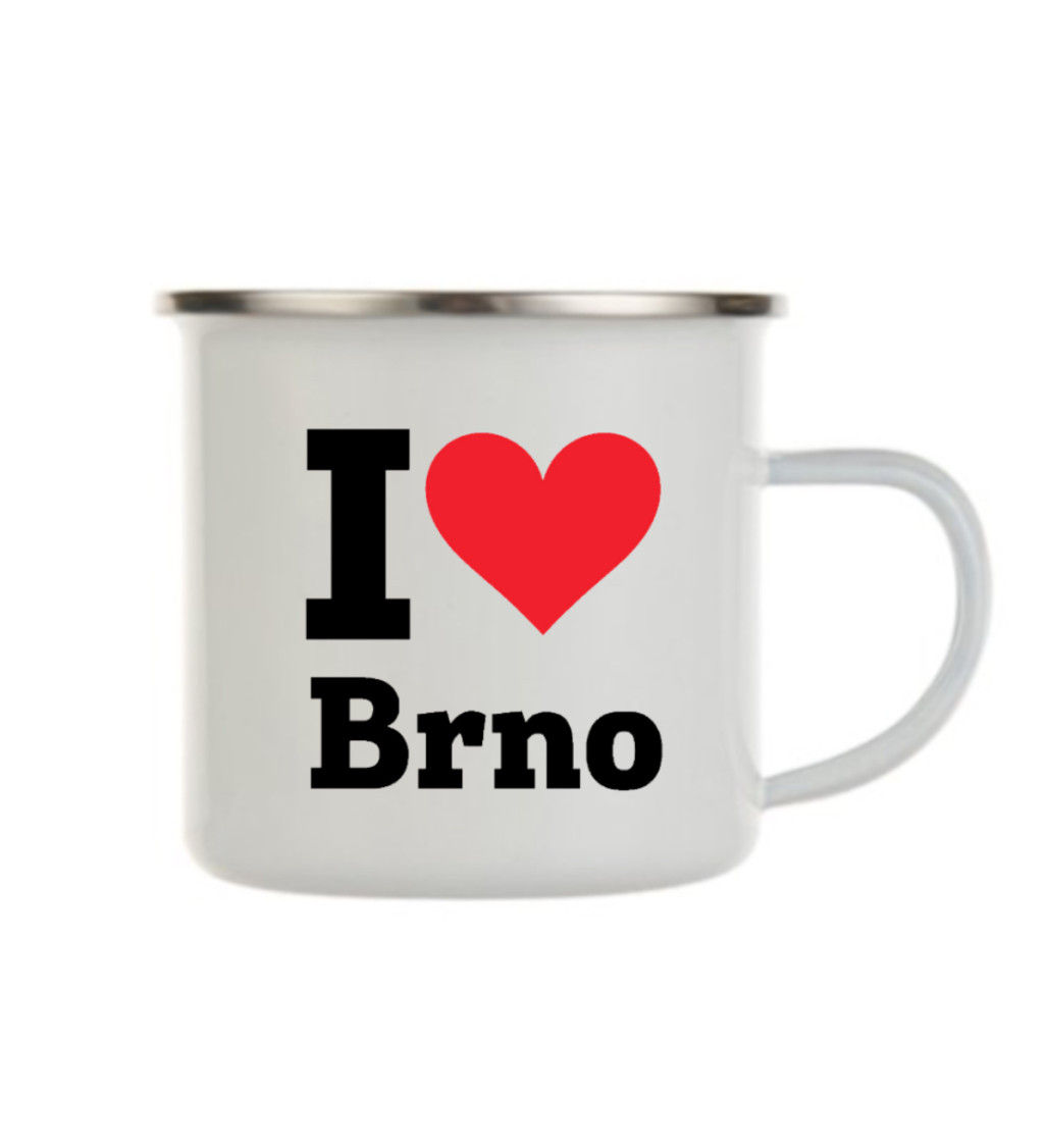 Plecháček bílý Pánské bílé triko I love Brno