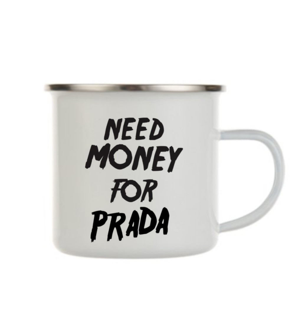 Plecháček bílý Need money for Prada