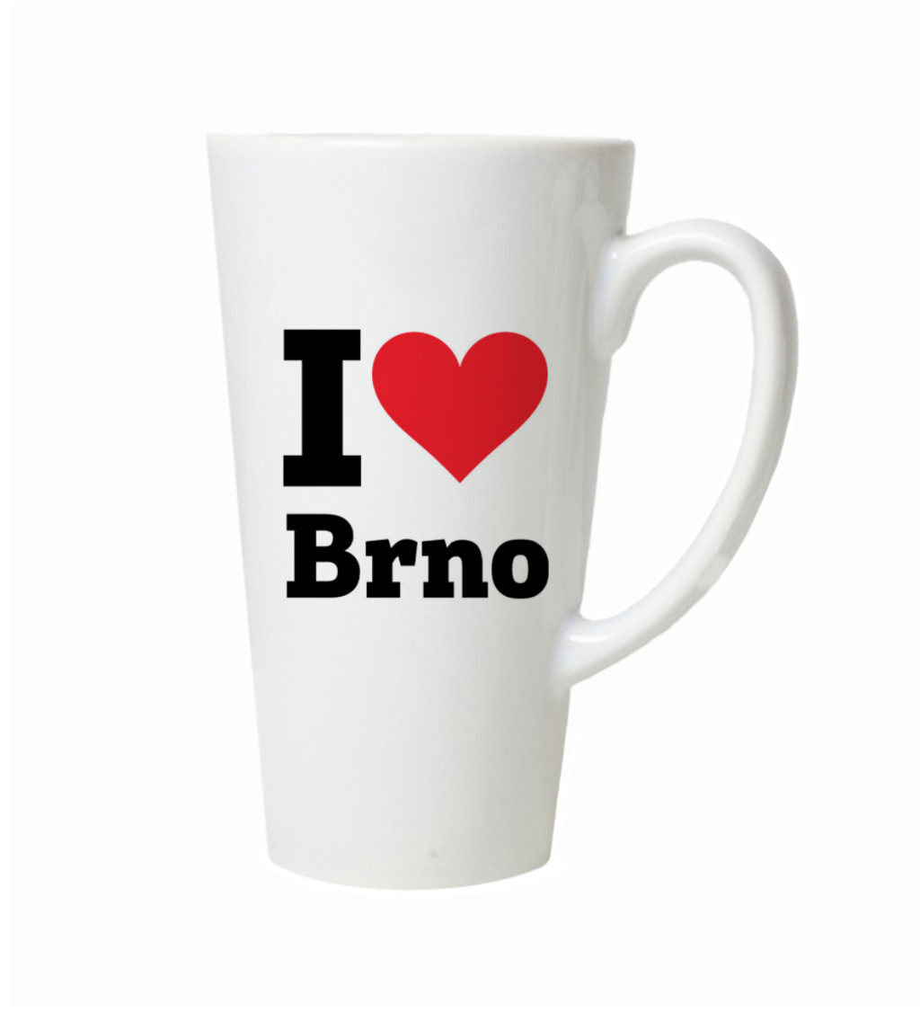 Latte hrnek Pánské bílé triko I love Brno