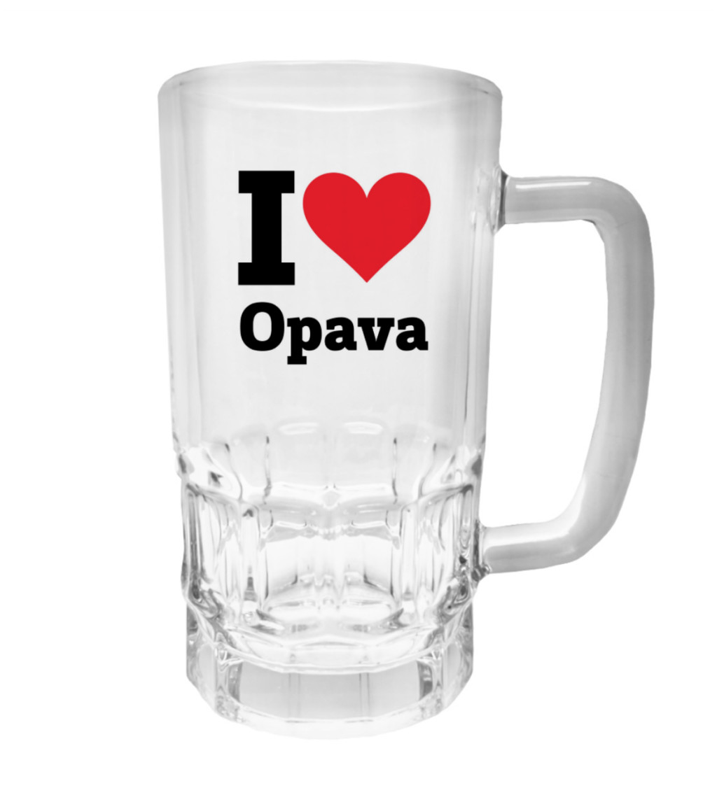 Půllitr s potiskem - I love Opava, 500 ml