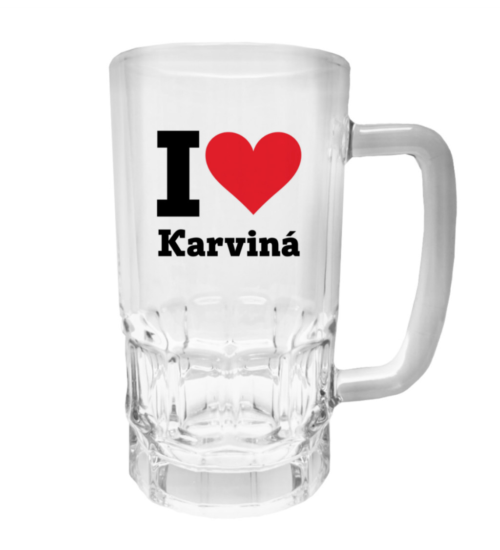 Půllitr s potiskem - I love Karviná, 500 ml