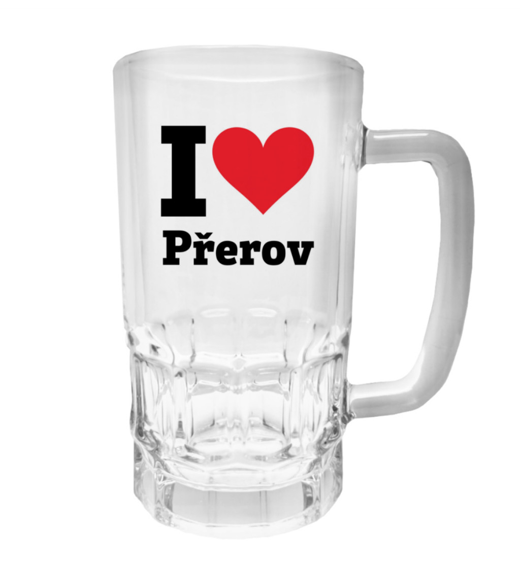 Půllitr s potiskem - I love Přerov, 500 ml