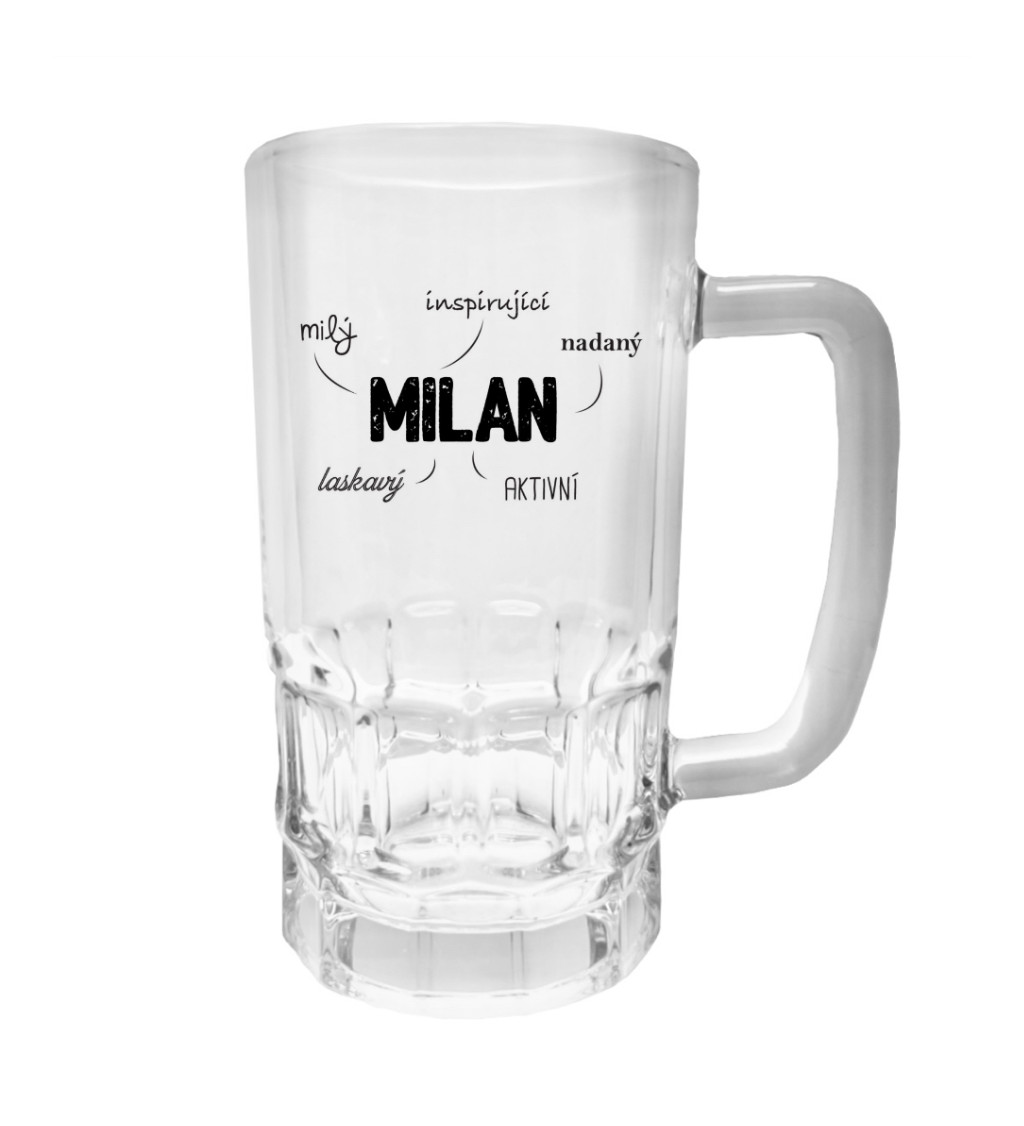 Půllitr s potiskem - Milan, 500 ml