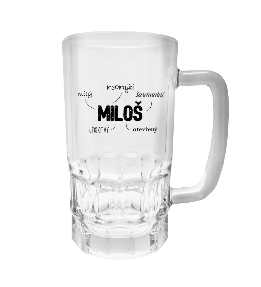 Půllitr s potiskem - Miloš, 500 ml