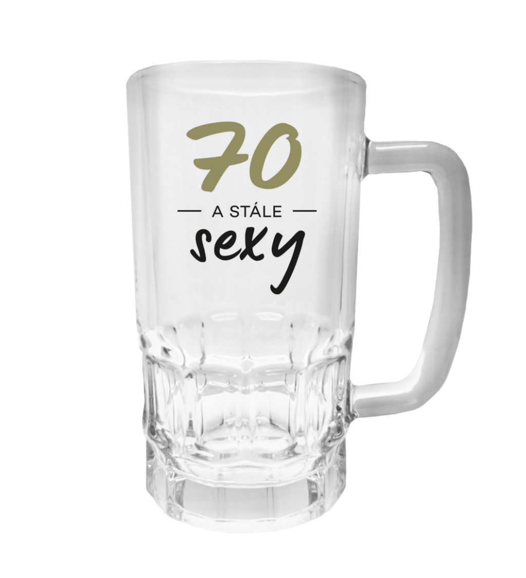 Půllitr s potiskem - 70 a stále sexy, 500 ml