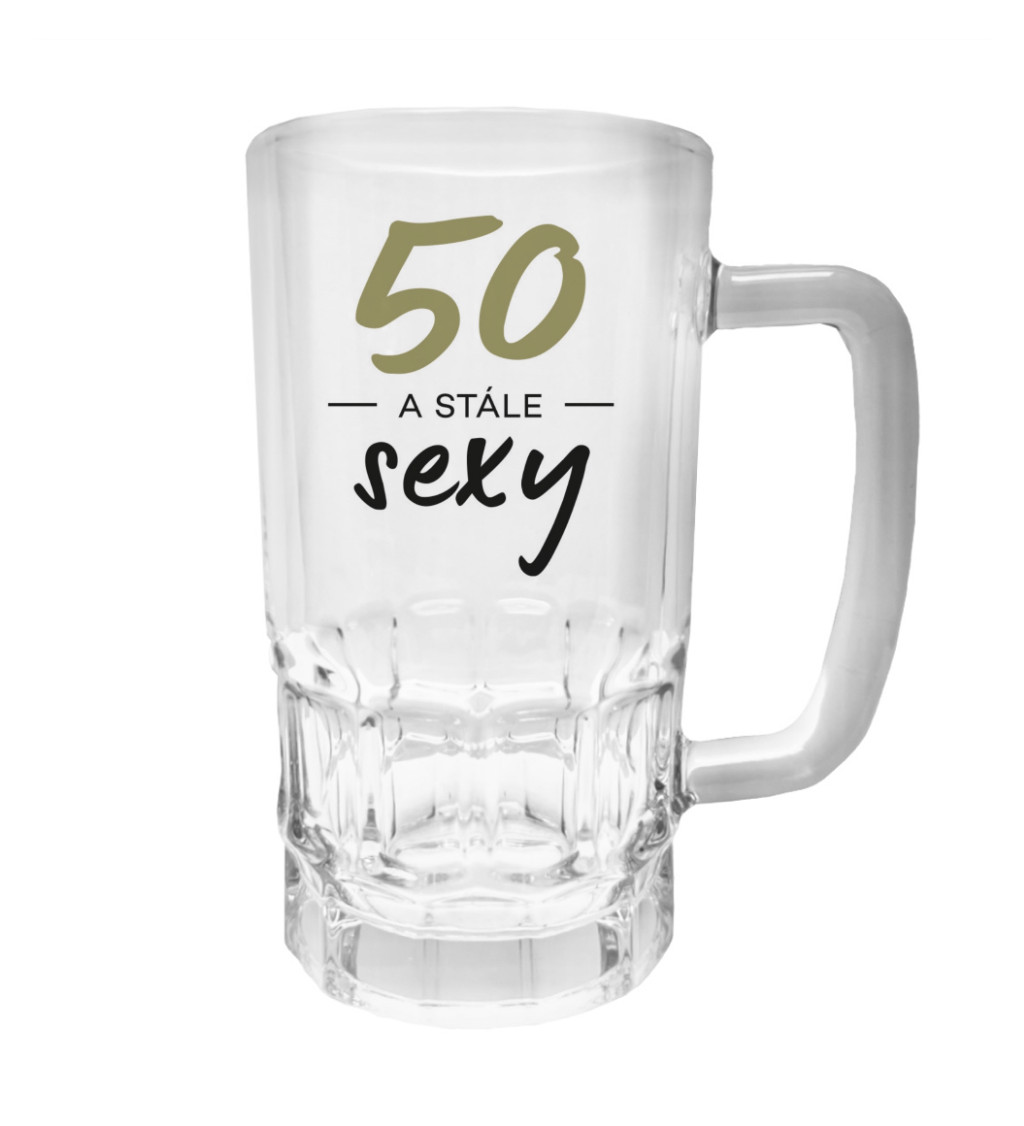 Půllitr s potiskem - 50 a stále sexy, 500 ml