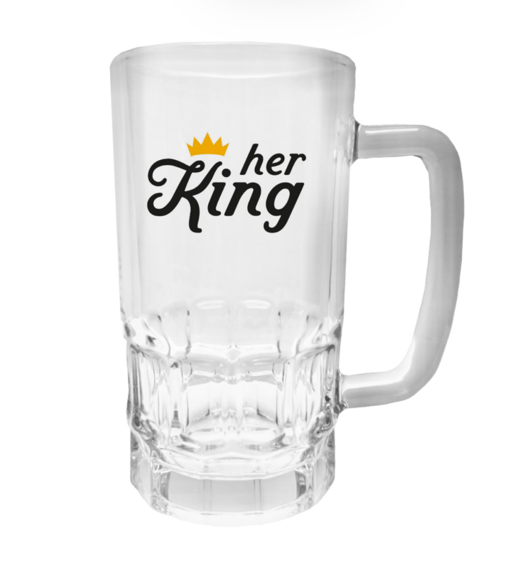 Půllitr s potiskem - Her king, 500 ml