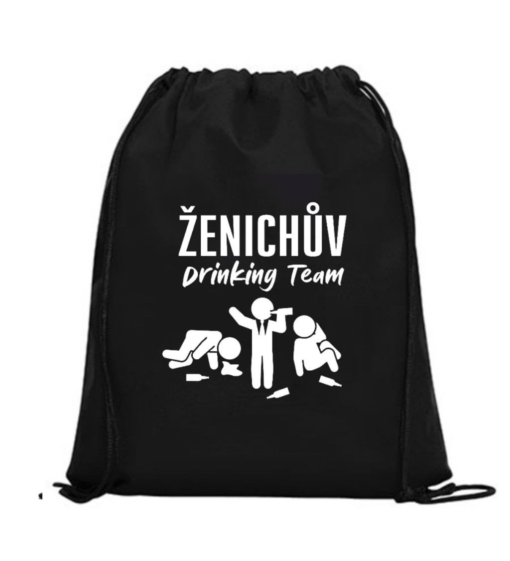 Vak na záda - Ženichův drinking team, 36x42 cm, bílý