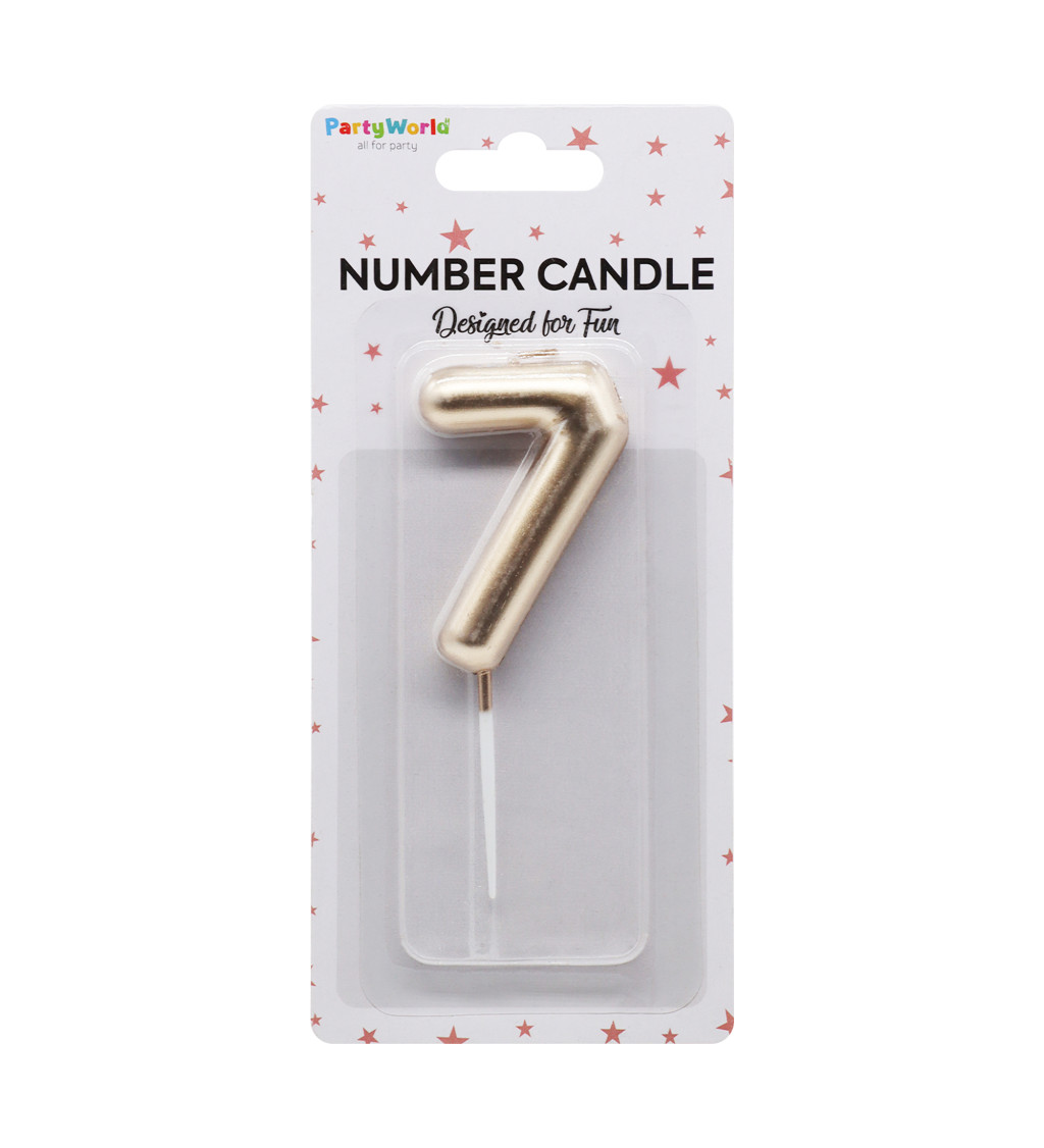 Dortová svíčka číslo 7 rosegold