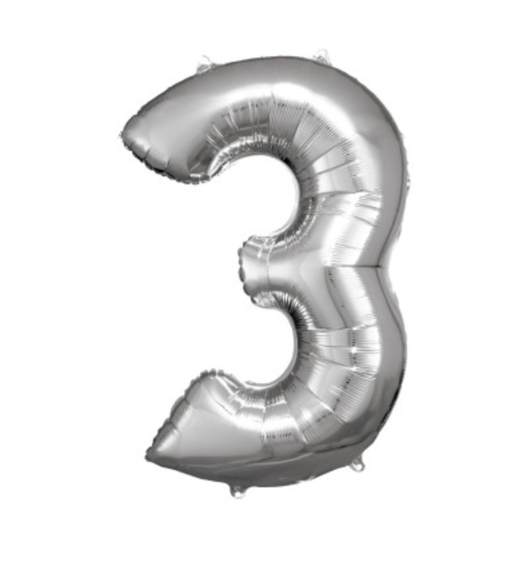 Stříbrný fóliový balón 3