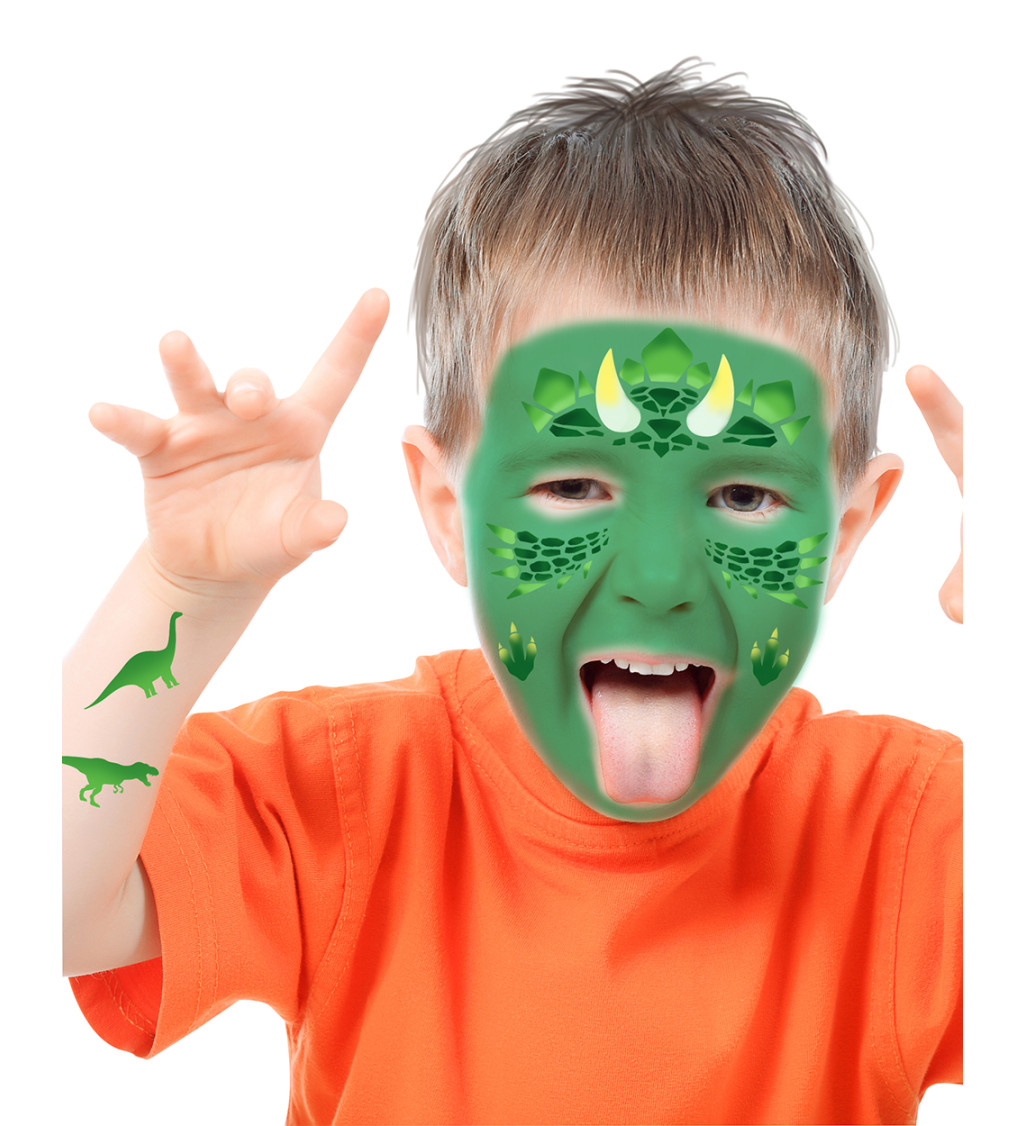 Dětská šablona na make-up - dinosaurus