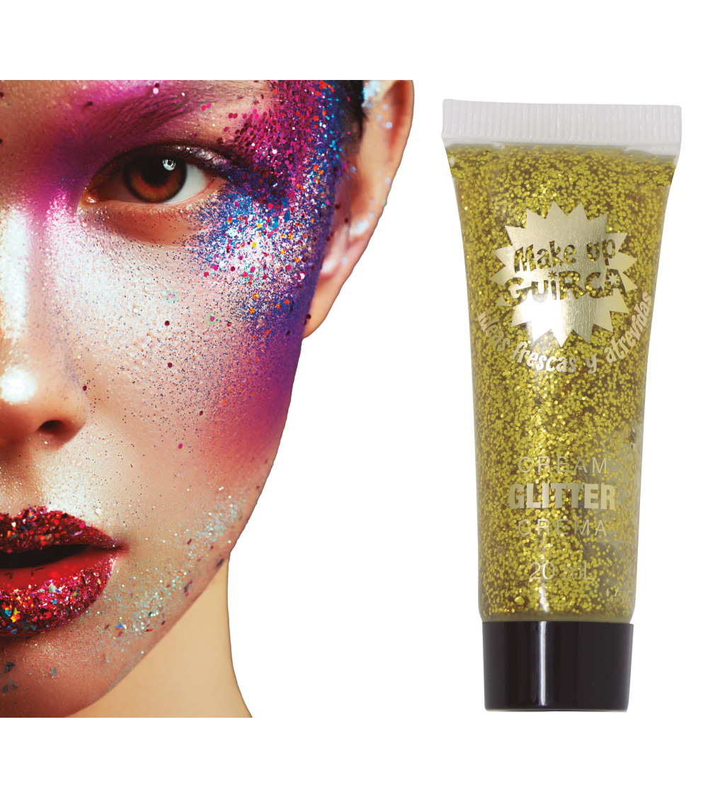 Třpytivý krémový make-up - zlatý