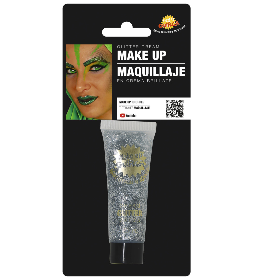 Třpytivý krémový make-up - stříbrný