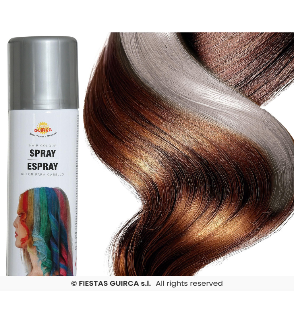 Fluorescenční stříbrný vlasový sprej