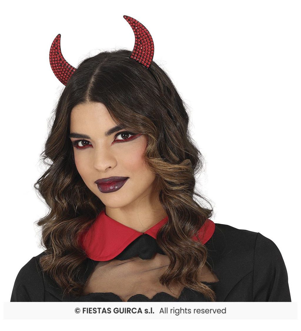 Červená lesklá ďábelská čelenka