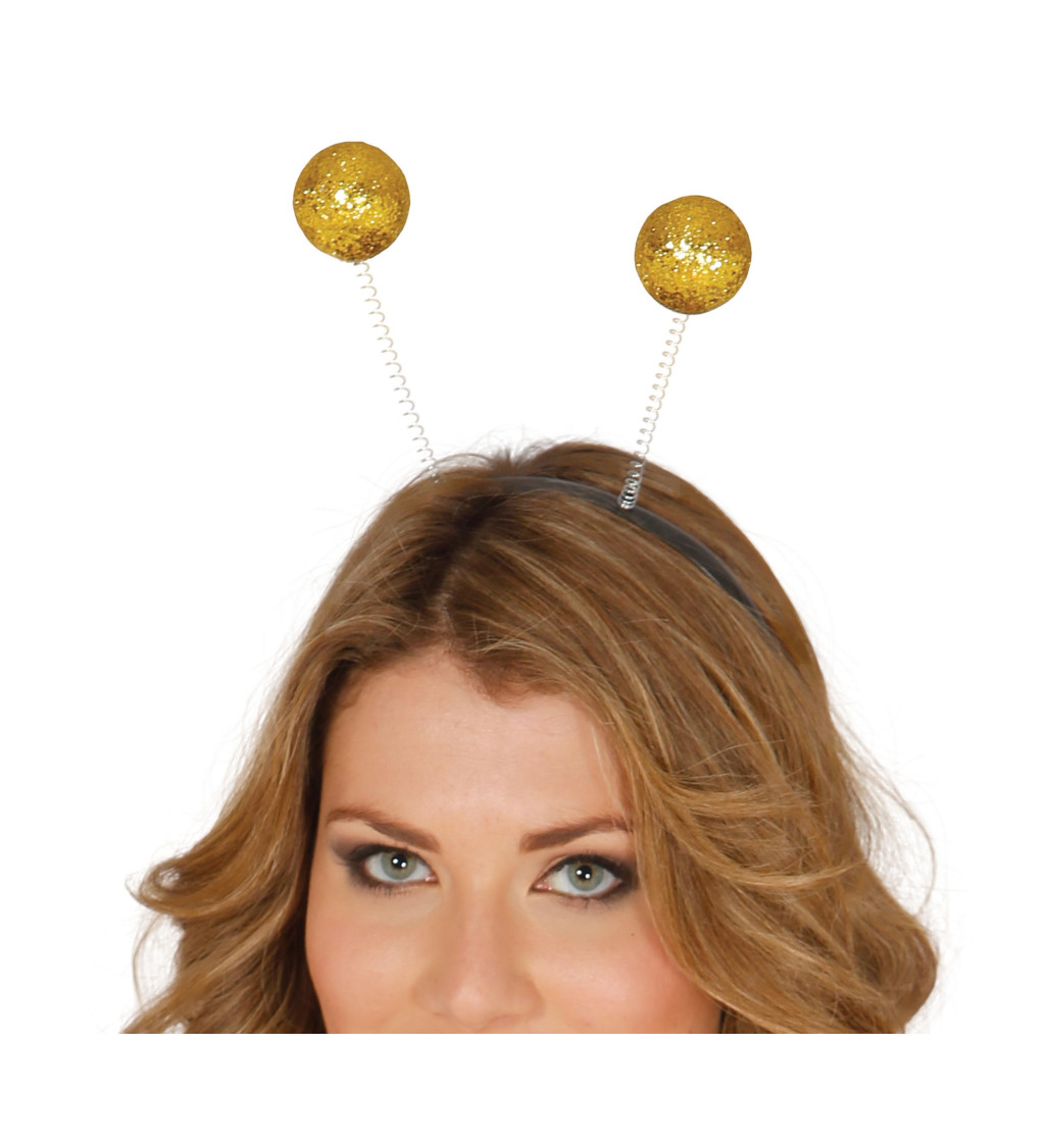 Čelenka - s kuličkami zlatá