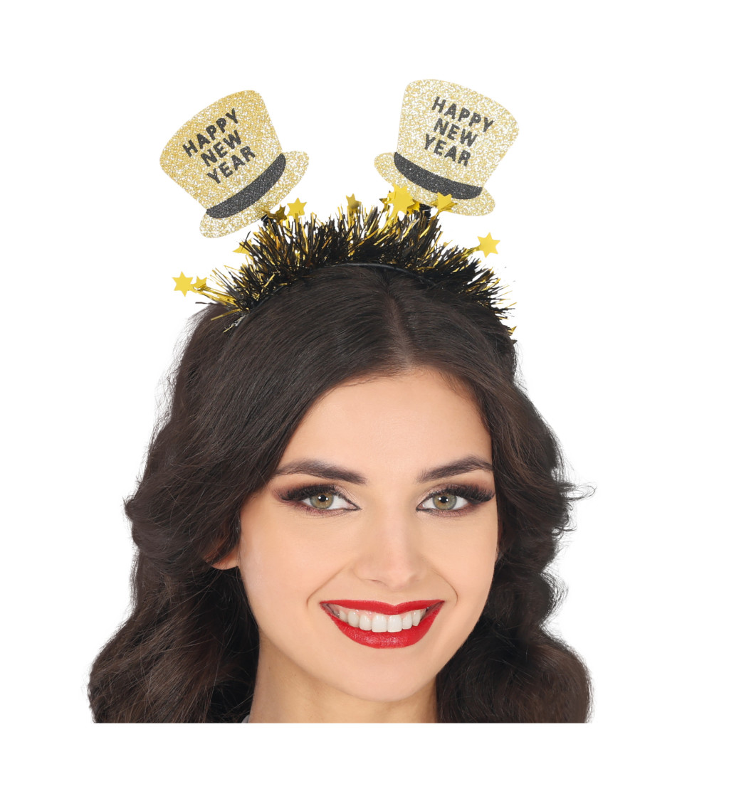 Čelenka - s kloboučky Happy New Year