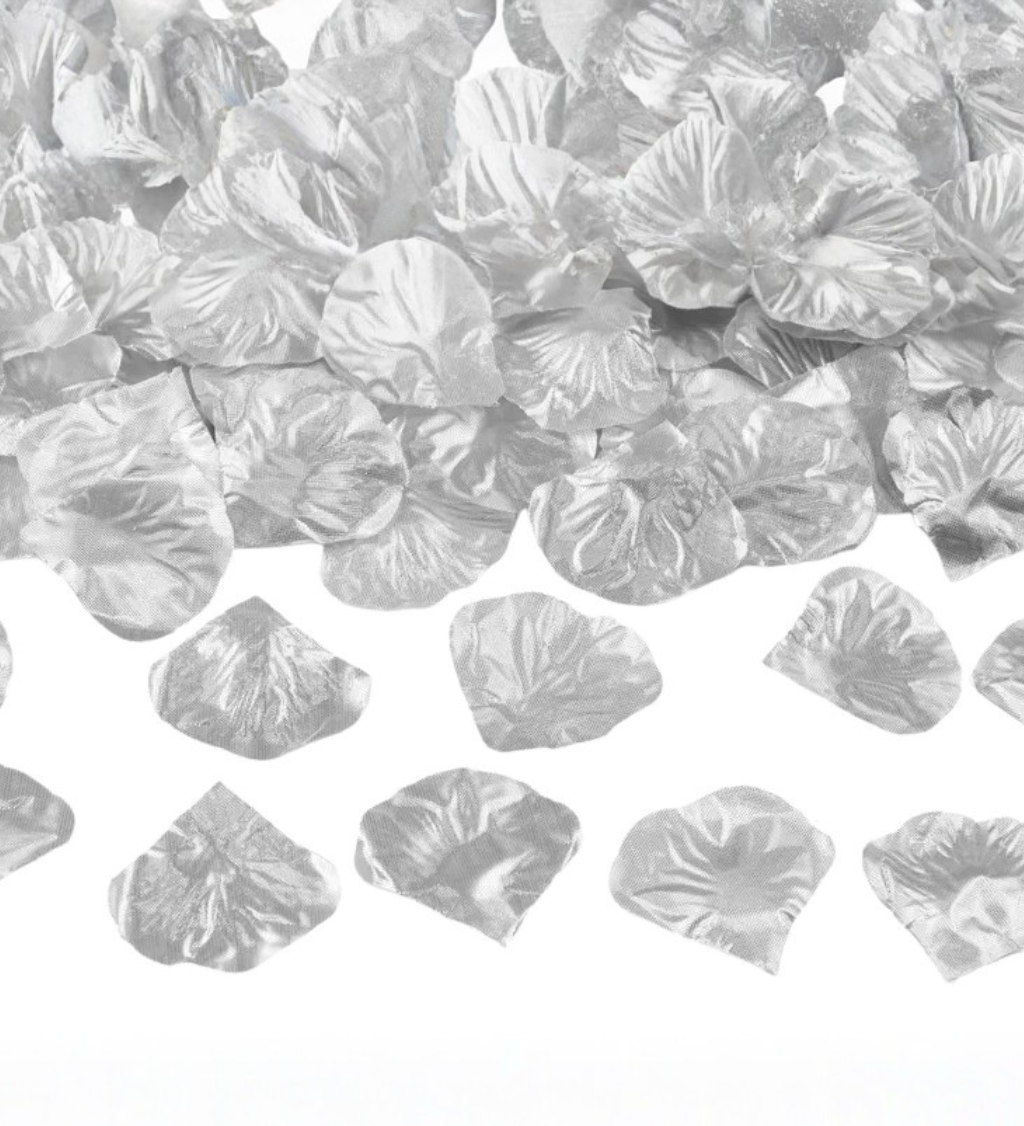 Okvětní lístky růží - stříbrné