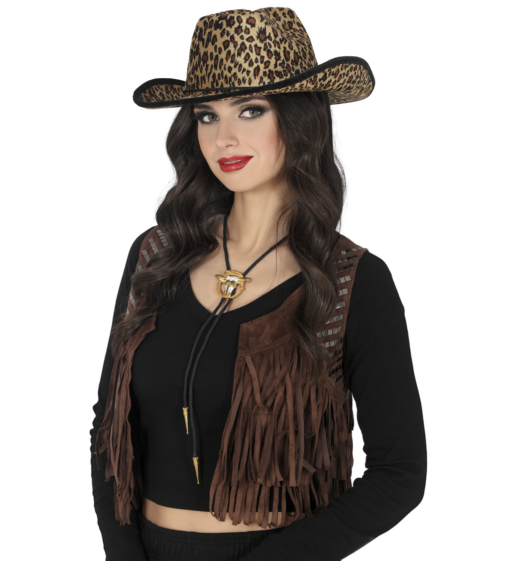 Kovbojský klobouk - leopardí vzor