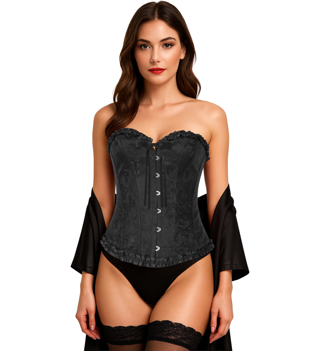 Korzet s krajkou - černý