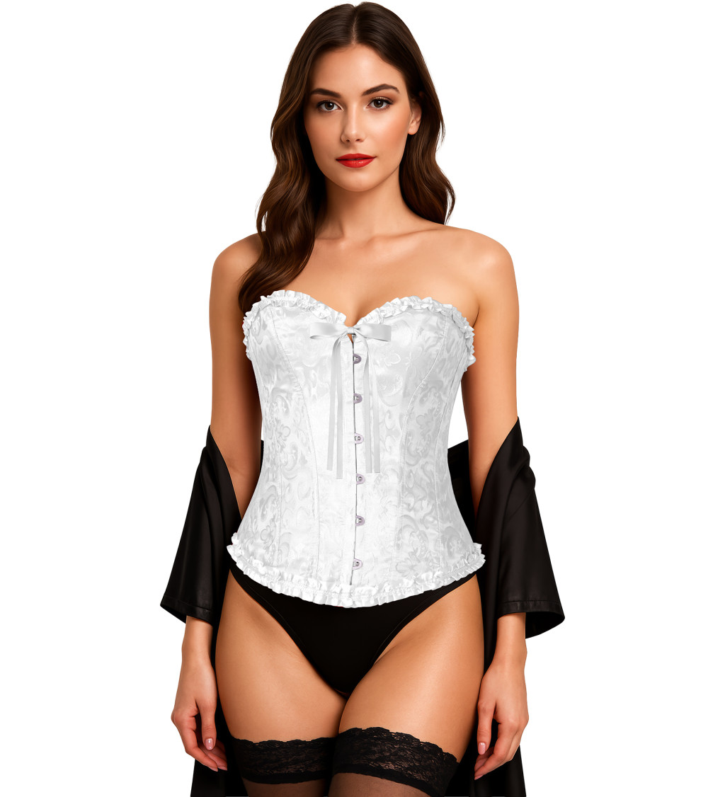 Korzet s krajkou - bílý