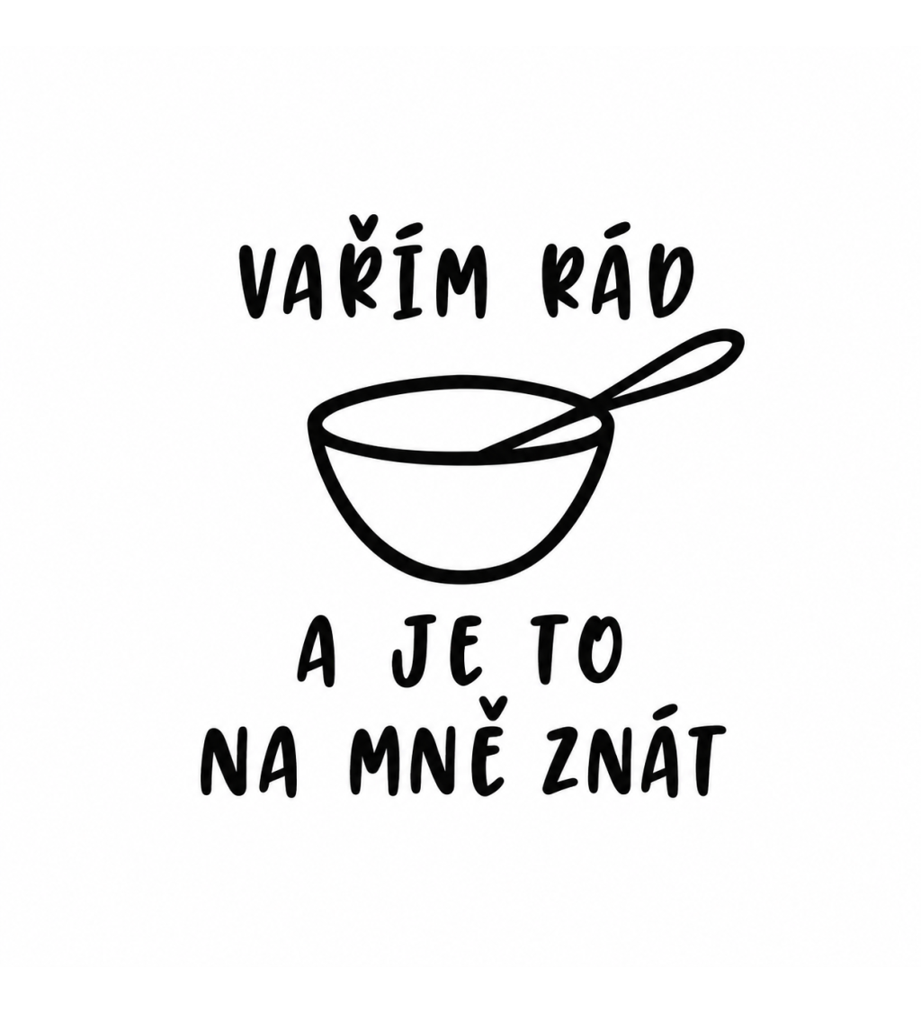 Zástěra Vařím rád a je to na mě znát - bílá