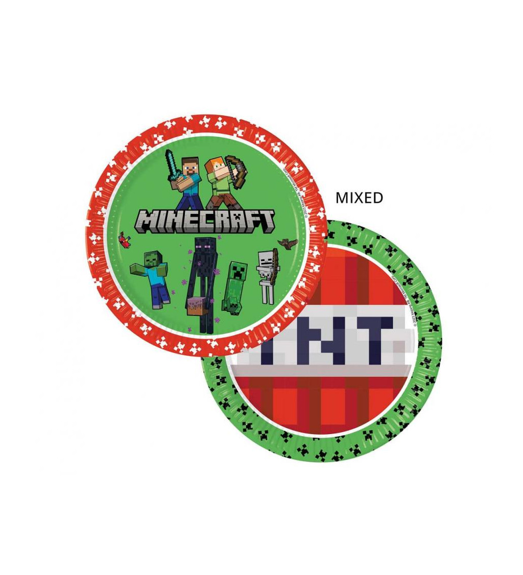 Papírové talíře - Minecraft, 8 ks