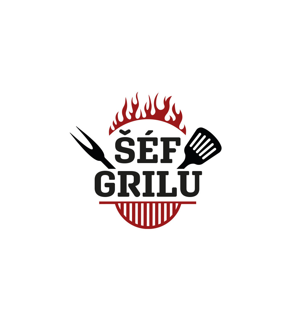 Zástěra šedá s nápisem Šéf grilu