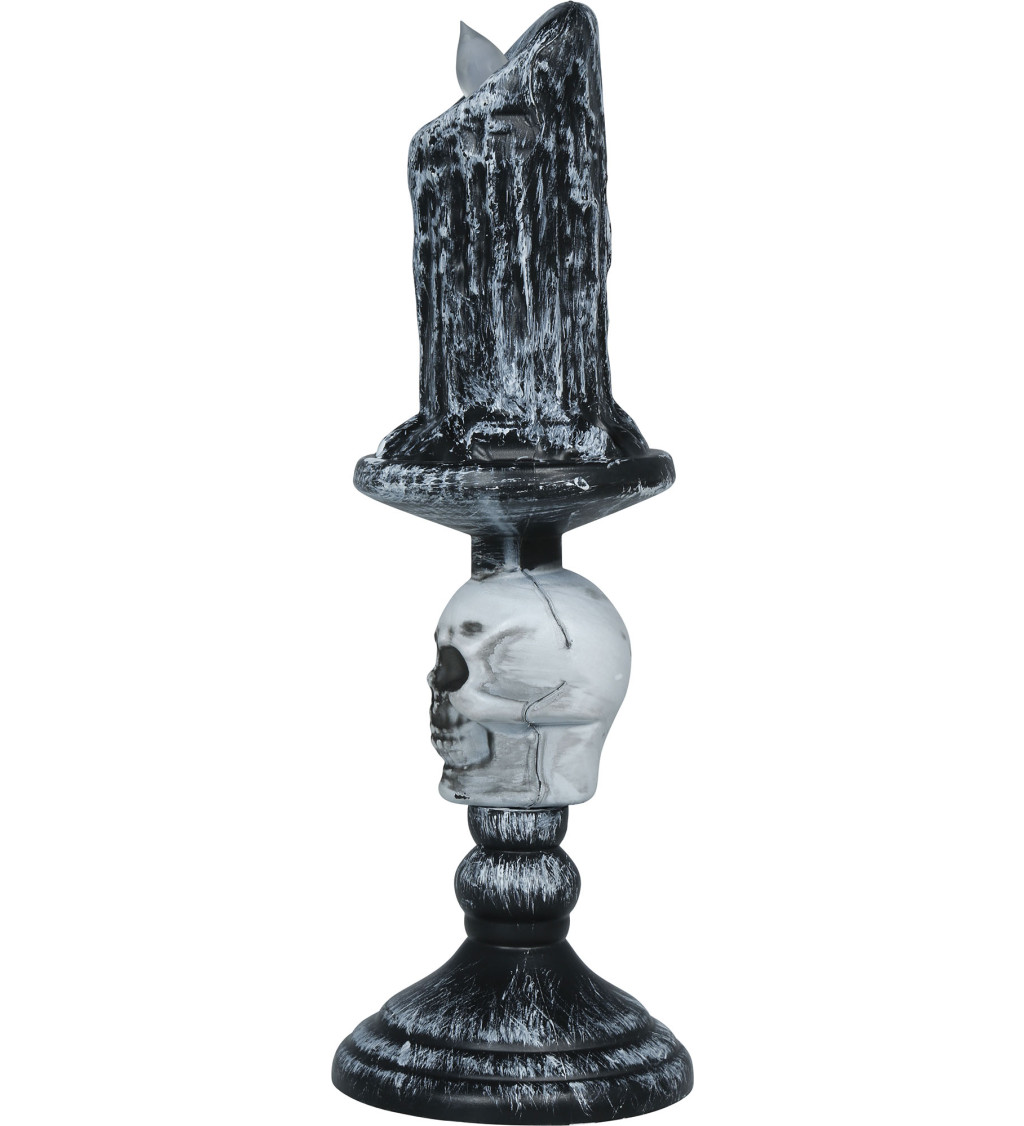 Svícen s lebkou a světlem 26 cm