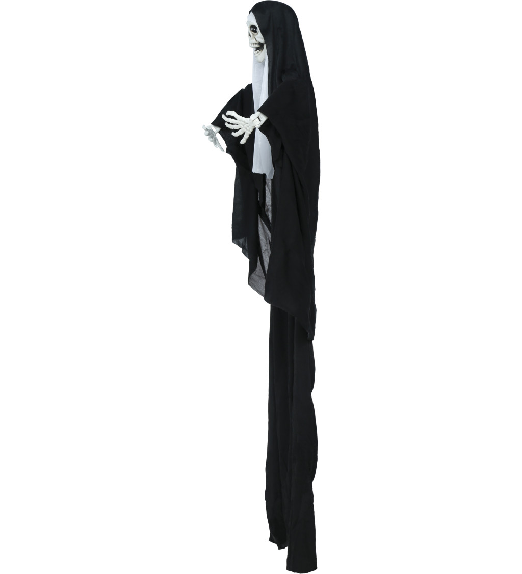 Závěsná halloweenská jeptiška se světlem – 115 cm