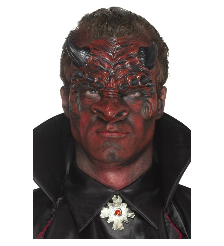 Nalepovací maska ďábla na půl obličeje