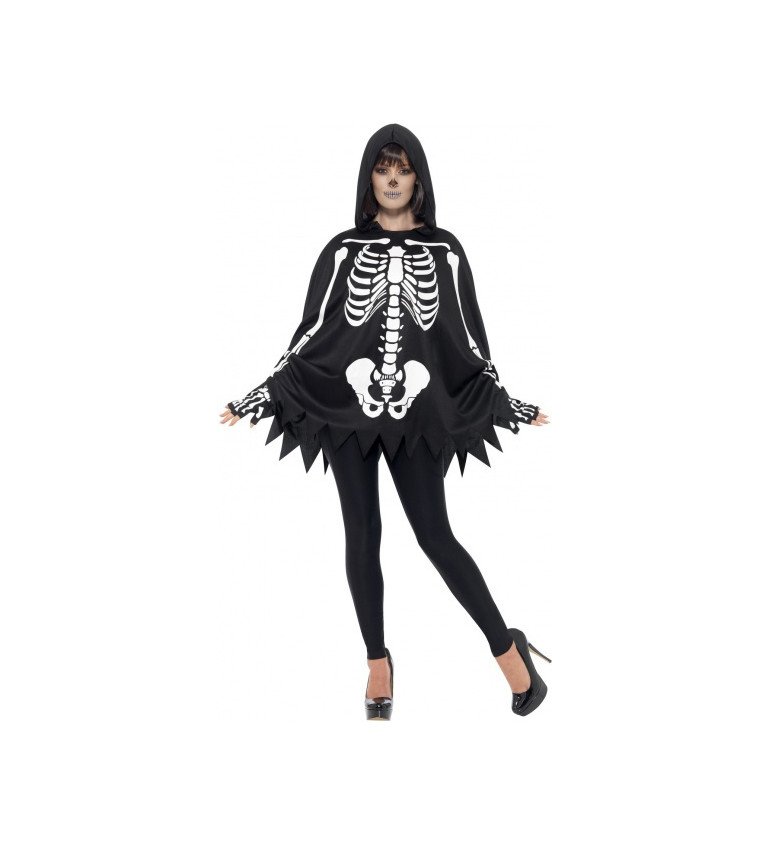 Unisex kostým skeleton v ponču