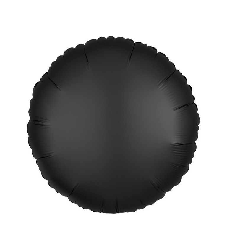 Černý sametový fóliový balónek kulatý
