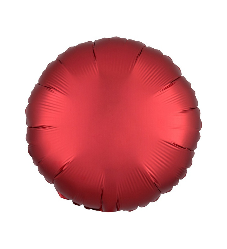 Tmavě červený sametový fóliový balónek kulatý