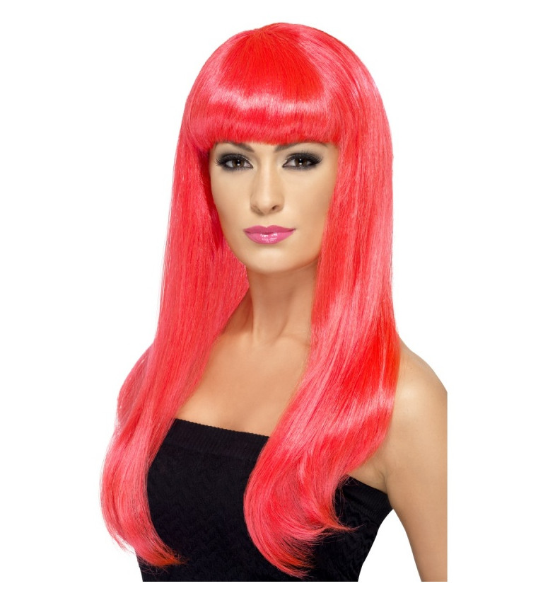 Dámská paruka Babelicious - neonově růžové vlasy