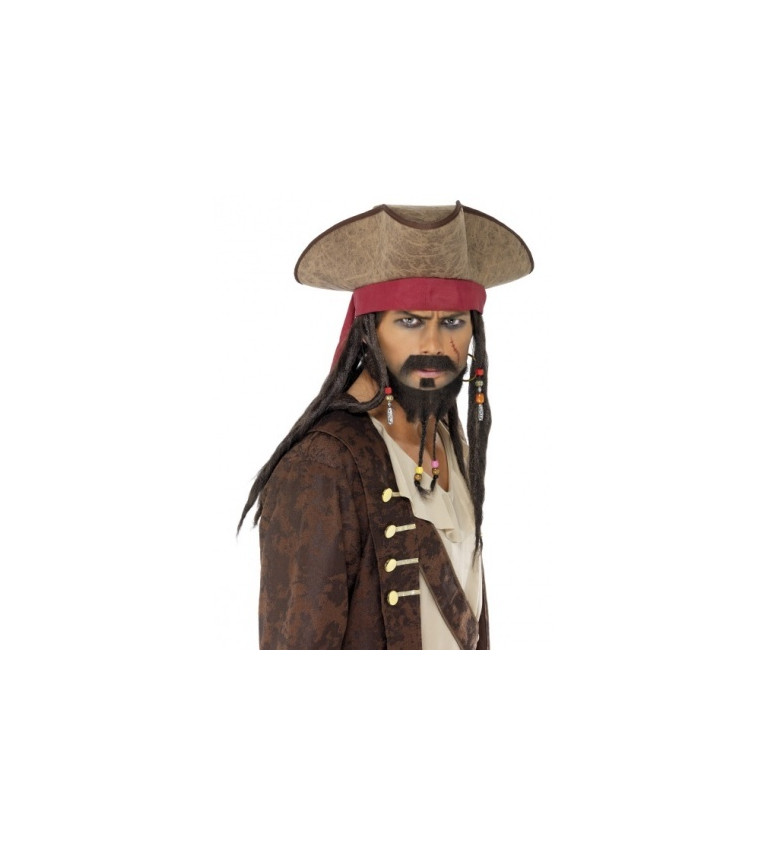 Klobouk Pirát s dredy