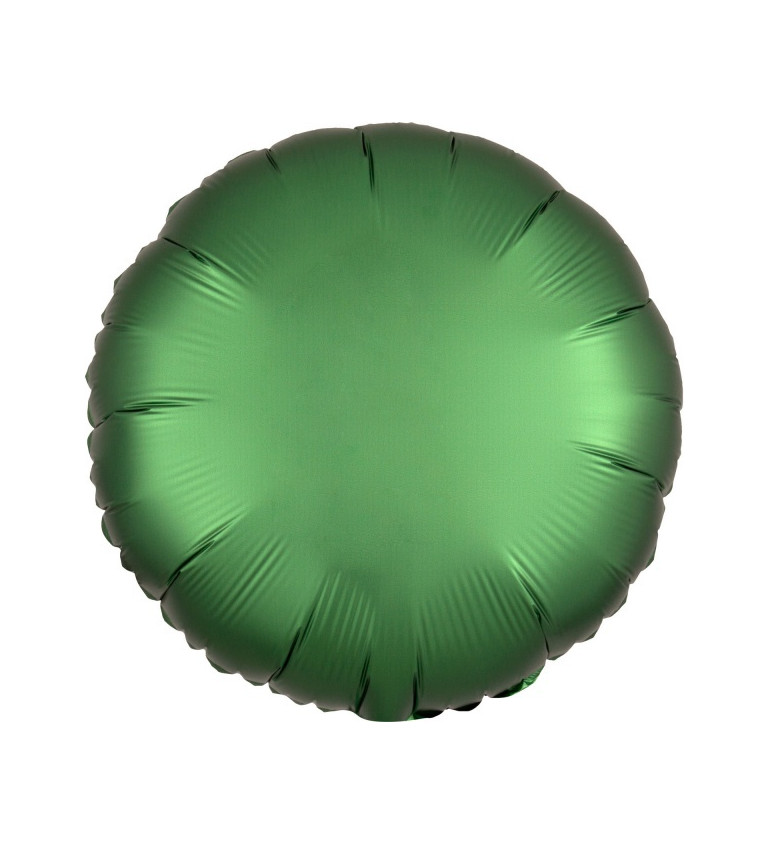 Tmavě zelený sametový fóliový balónek kulatý