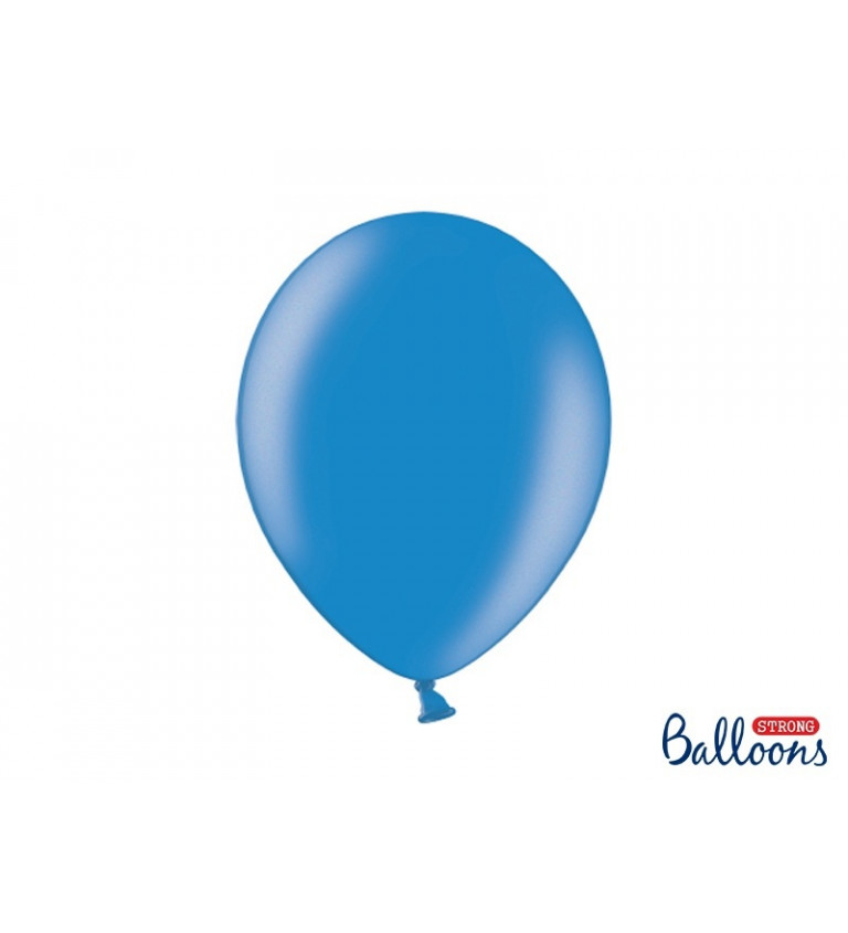Balónek metalický - modrý - 10 ks