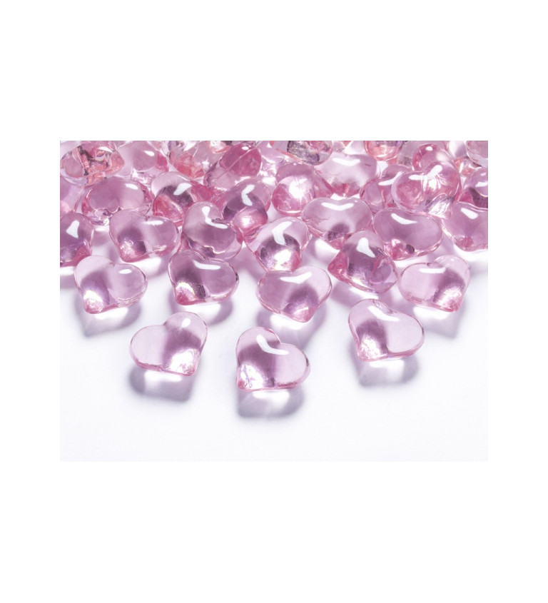Světle růžové krystaly srdíčka