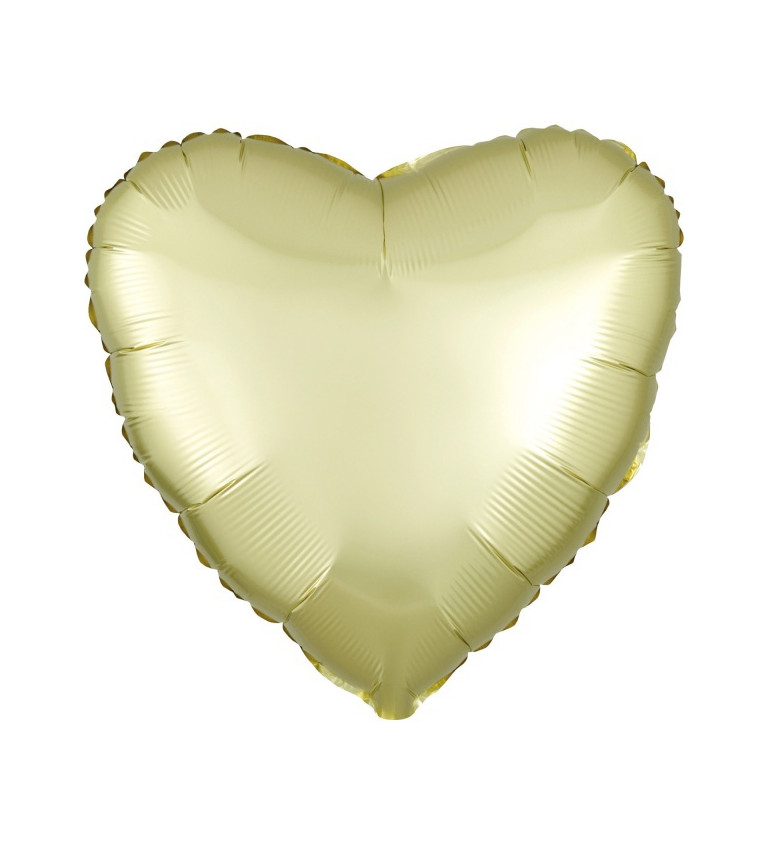 Žlutý pastelový fóliový balónek srdce