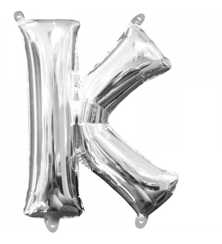 Mini balónek K - stříbrný