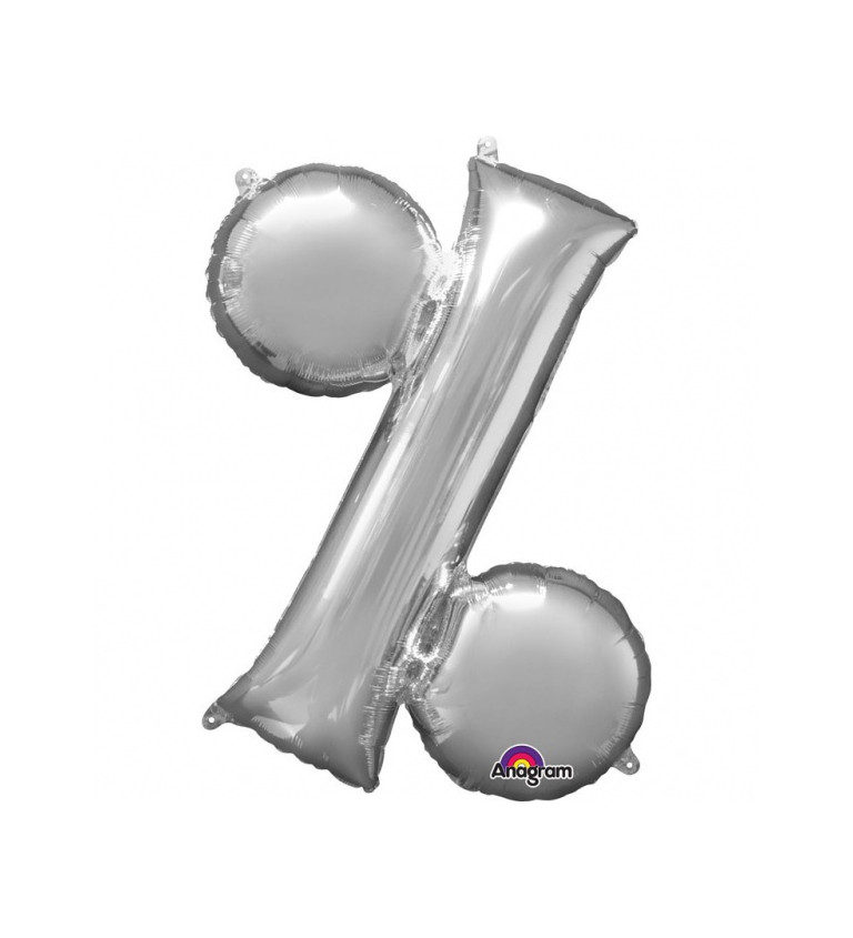 Mini balónek znak % - stříbrný