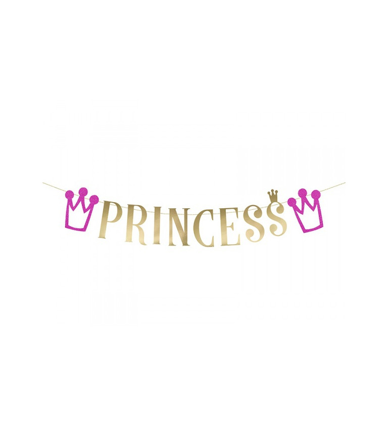 Girlanda Princess zlato-růžová