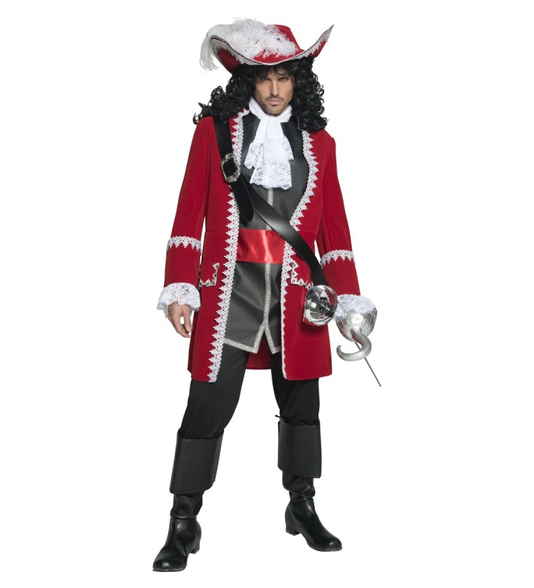 Pánský kostým Pirát Deluxe červený
